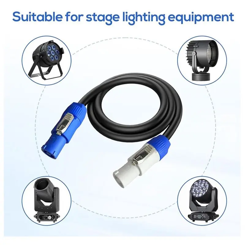 ABMR-2 Pack Stage Light Powercon Cable, 3 Pin 16AWG AC Powercon Connector Cord Input To Output, 20A Power Extension Cord