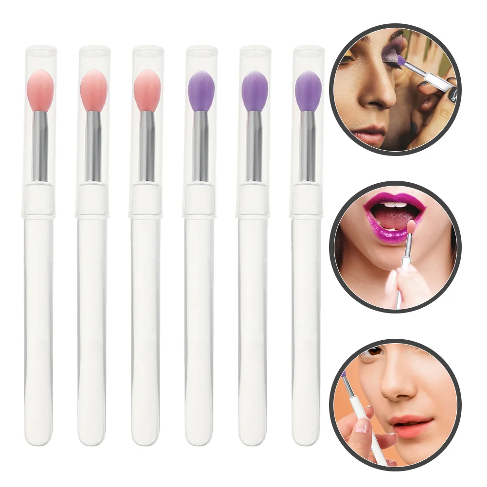 

6Pcs Silicone Lip Brush Soft Tip Precision Applicator for Lipstick Lip Mask Eyeshadow Gloss Balm Home Salon Makeup Must Have