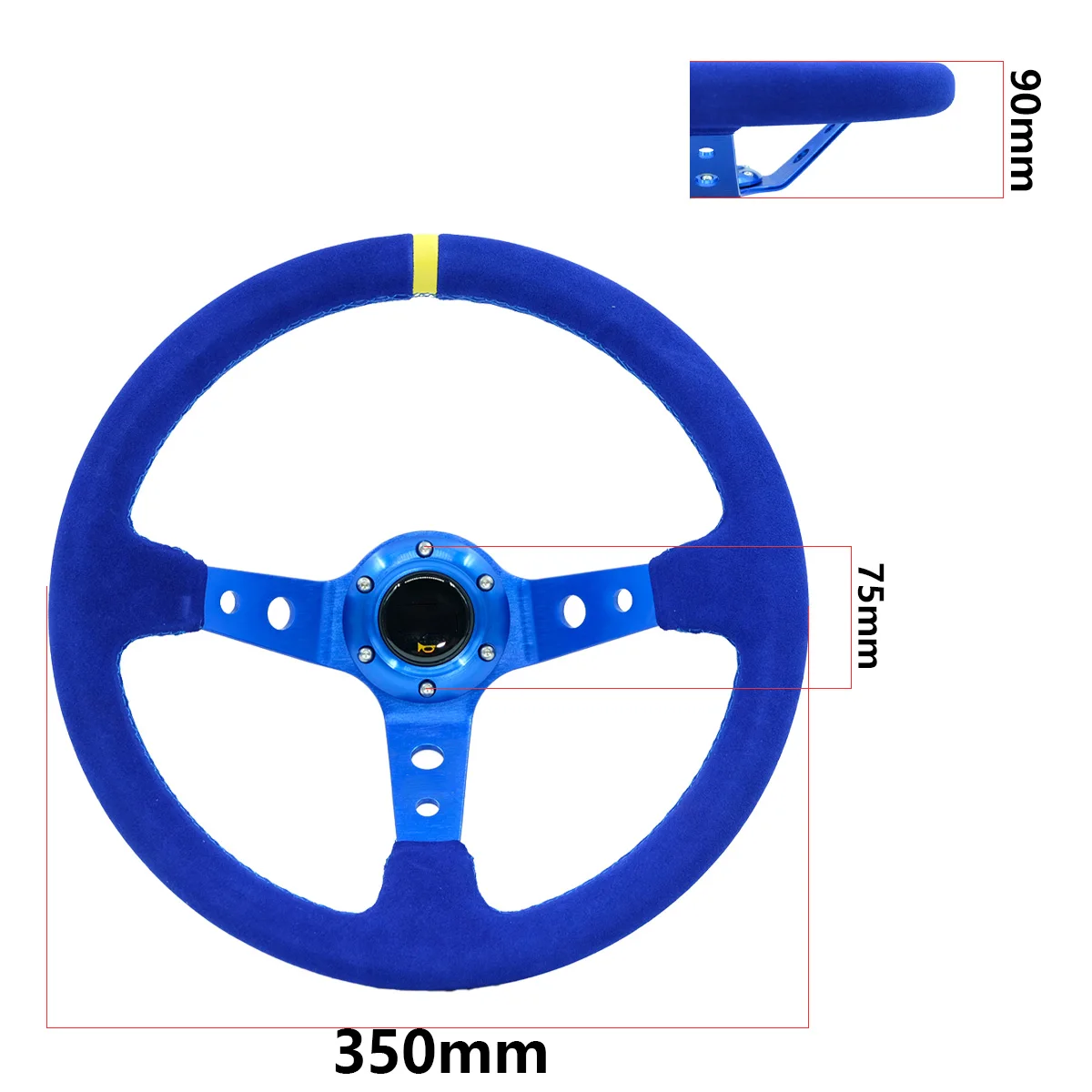 14 Inch 350MM Car Steering Wheel Suede Deep Concave Support Drift Racing Game Steering Wheel Universal For Racing