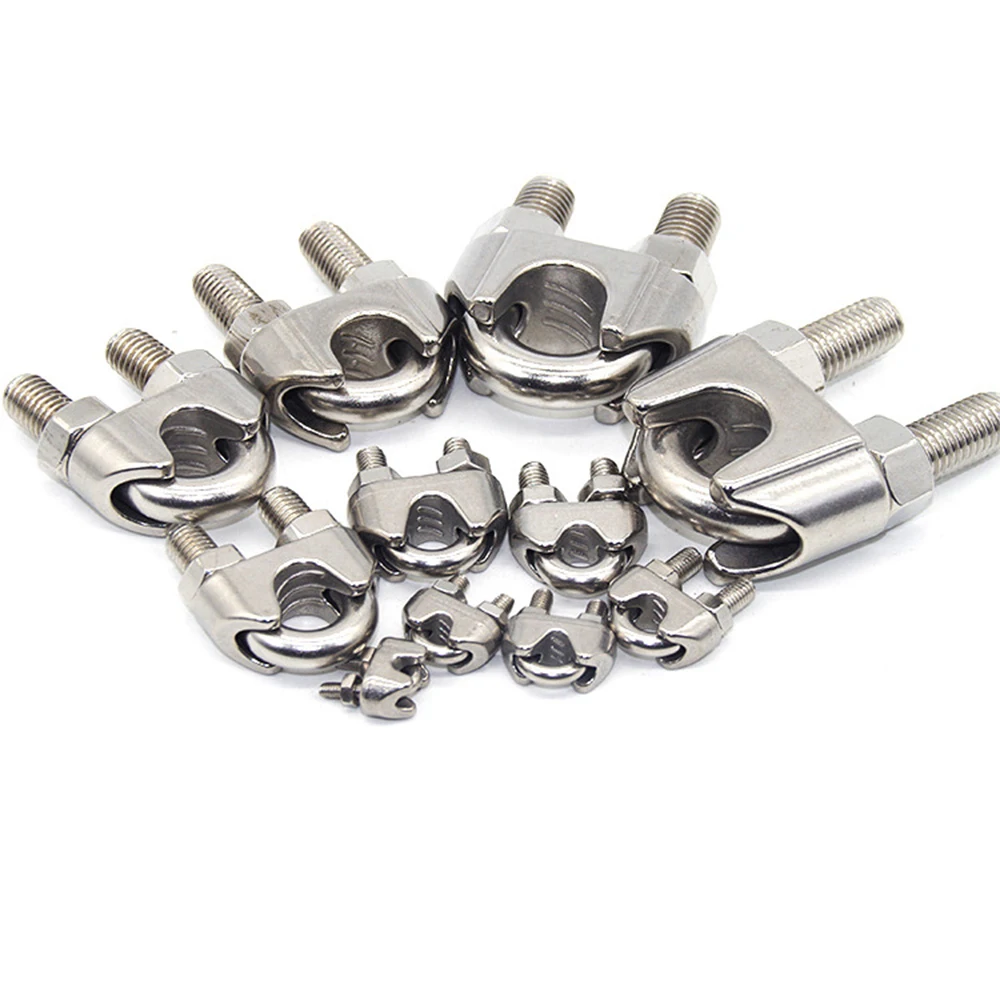 U type Clamp Wire Clips M2/3/4/5/6/8/10/12/14mm Rope Clip Cable Bolts Rigging Hardware clamps 304 Stainless Steel