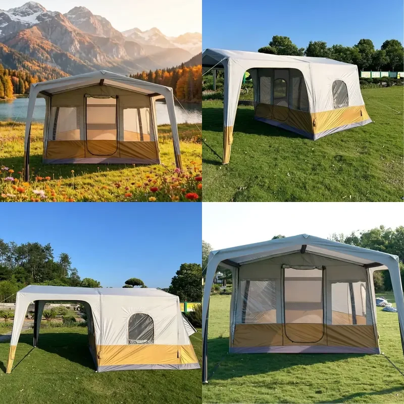 Inflatable Roof Tent Oxford Fabric Rainproof and Sunproof Portable Folding Camping Tent Suitable for Outdoor Camping