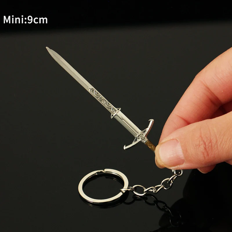 

9cm Sword of Justice Baldur's Gate 3 Weapon Keychain 1/12 Metal Model Alloy Defense Armor Equipment Miniature Crafts Sword Toy