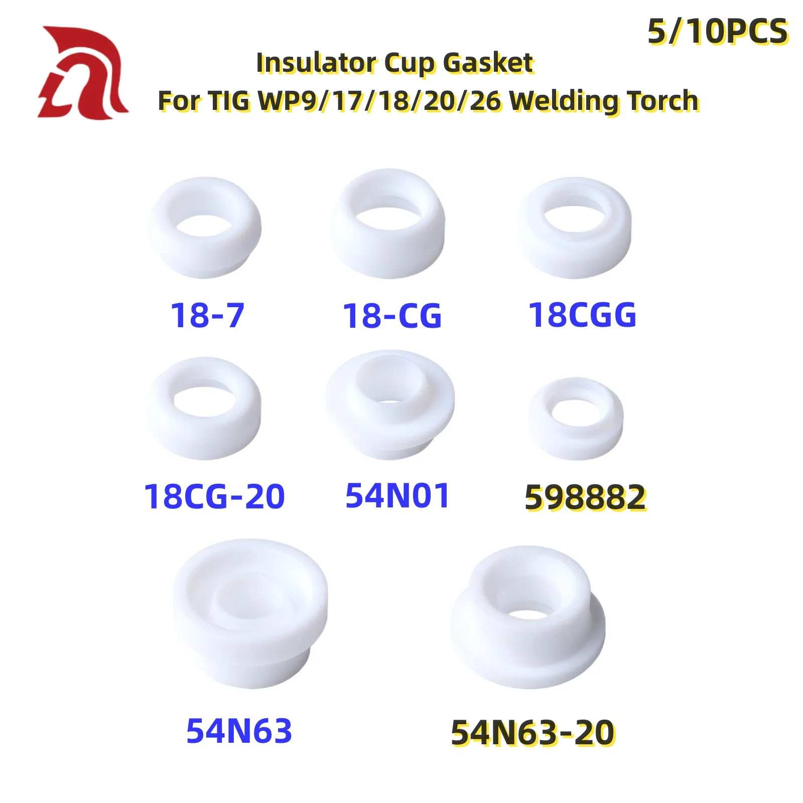 5/10Pcs Insulator Cup Gasket 18-7 18CG 18CGG 18CG-20 54N01 54N63 598882 54N63-20 for TIG Welding Torch WP-9/17/18/20/26