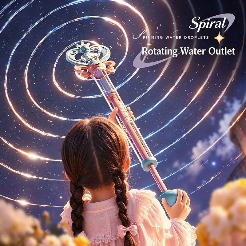 Princess Magic Water Wand With Rotating Spray Pull Launch Summer Outdoor Backyard Beach Play Water Battle Cannon For Girls