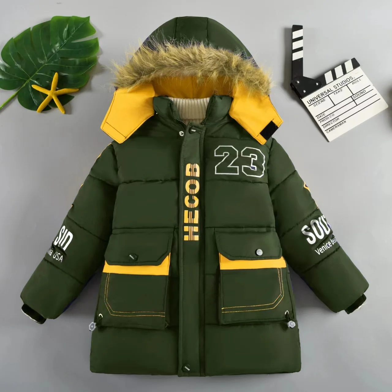 5 6 8 10 Years Boys Jacket 2024 Winter Thicken Warm Long Hooded Down Cotton Windbreaker Coat For Kid Fashion Children\'s Clothing