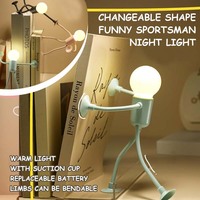 Mini Suction Cup Desk Book Light Changeable Shape Funny Sportsman Night Light Portable LED Lamp Funny Bedroom Decor Kids Gift