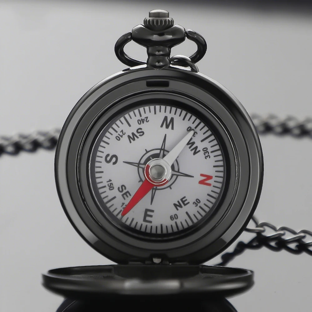 Calssic Smooth Design Compass Pocket Watch Outdoor Camping Hiking Portable Pocket Compass Navigation Women Men Gift Collection