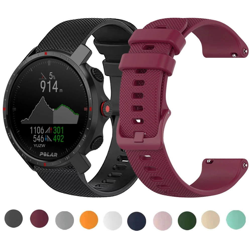 Silicone 20mm 22mm Strap for Polar Vantage V3 M2/M Grit X Pro Titan Sport Wristband  Ignite 3 2 Unite Pacer Replacement Bracelet