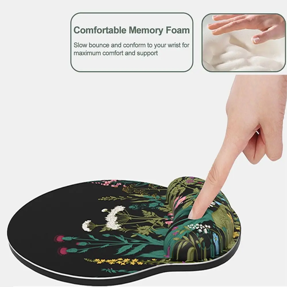3Pcs/Set Comfortable Keyboard Wrist Rest Set Soft Non-Slip Base Mouse Wrist Support Pad Coaster with Wrist Rest