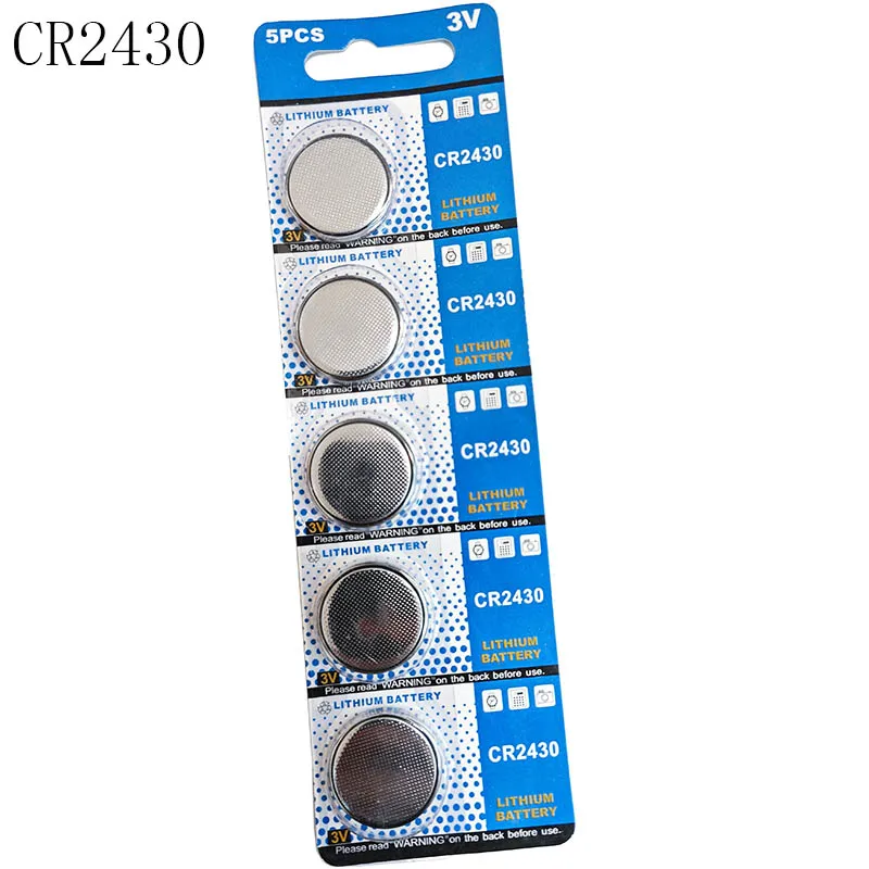 5 unids/lote CR2430 3V batería de litio 2430 pila de moneda para Control remoto/medidor electrónico, Etc.