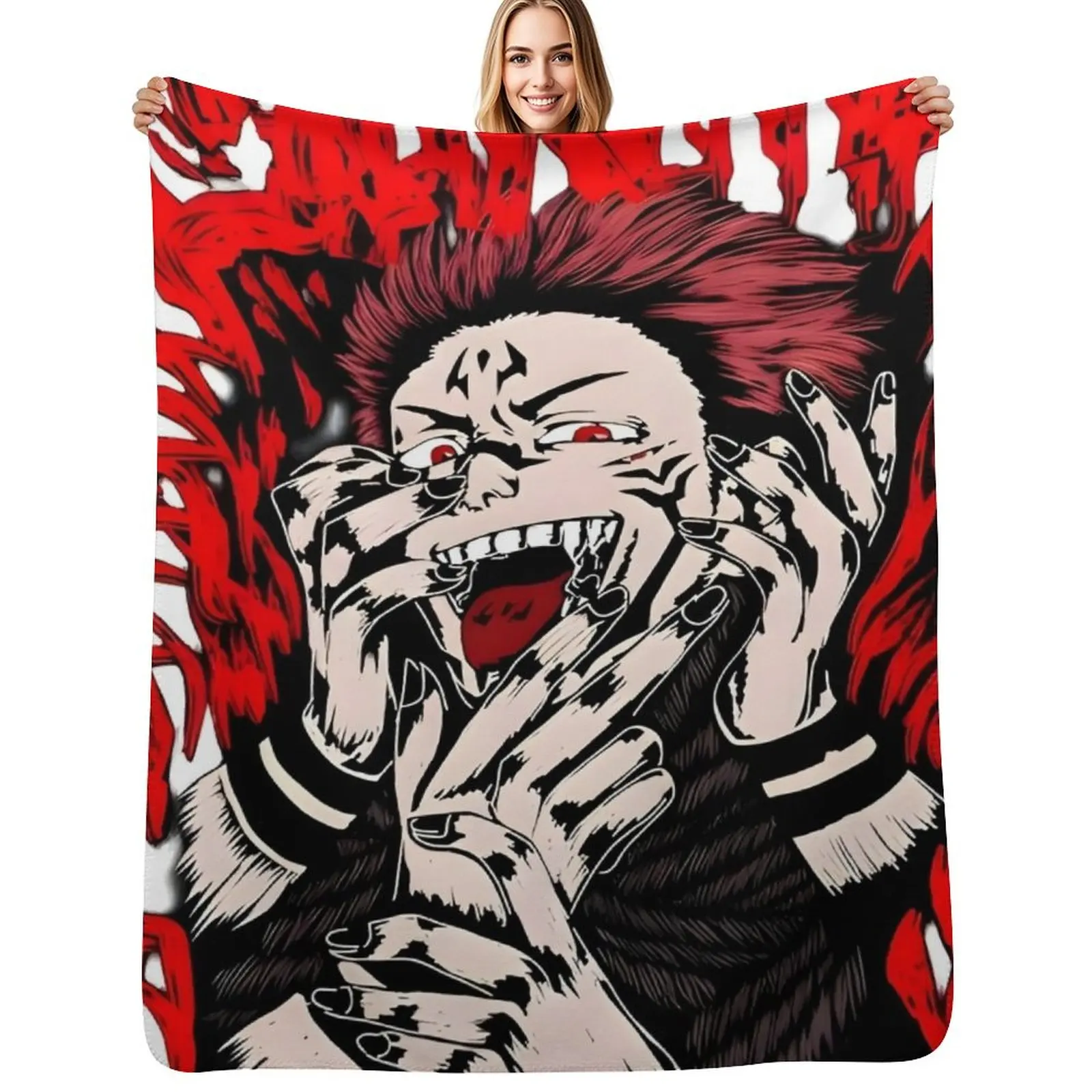 

the last villain-%[ sukunas]%-of sorcerer Throw Blanket All Season Lightweight Soft Blanket for Bed