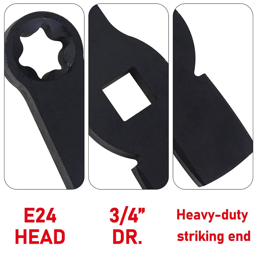 E24 Brake Disc Wrench Hand Tool Convenient Portable Easy to Use Sturdy High Performance Axle Nut Wrenches Tools Impact Wrench