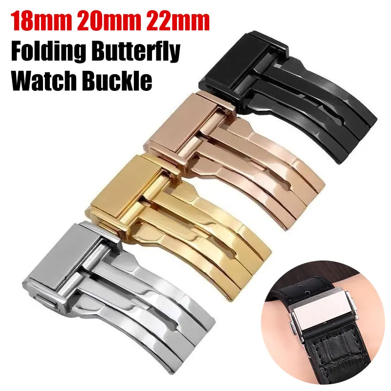 Reloj de 18mm, 20mm y 22mm para Hublot BIG BANG Classic Fusion Series, hebilla de mariposa plegable de seguridad, botón de cierre de acero inoxidable 316