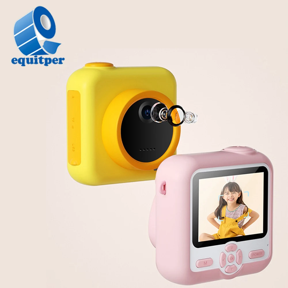 

EQUITPER Cartoon Children's Camera 2.4-inch IPS Screen HD DSLR Camera Printer Video MP3/ Puzzle Game Console