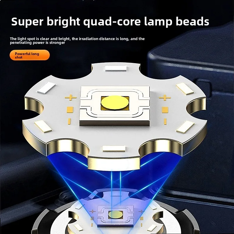 New Rechargeable LED Flashlight Super Bright Long Range Zoomable Digital Display Outdoor