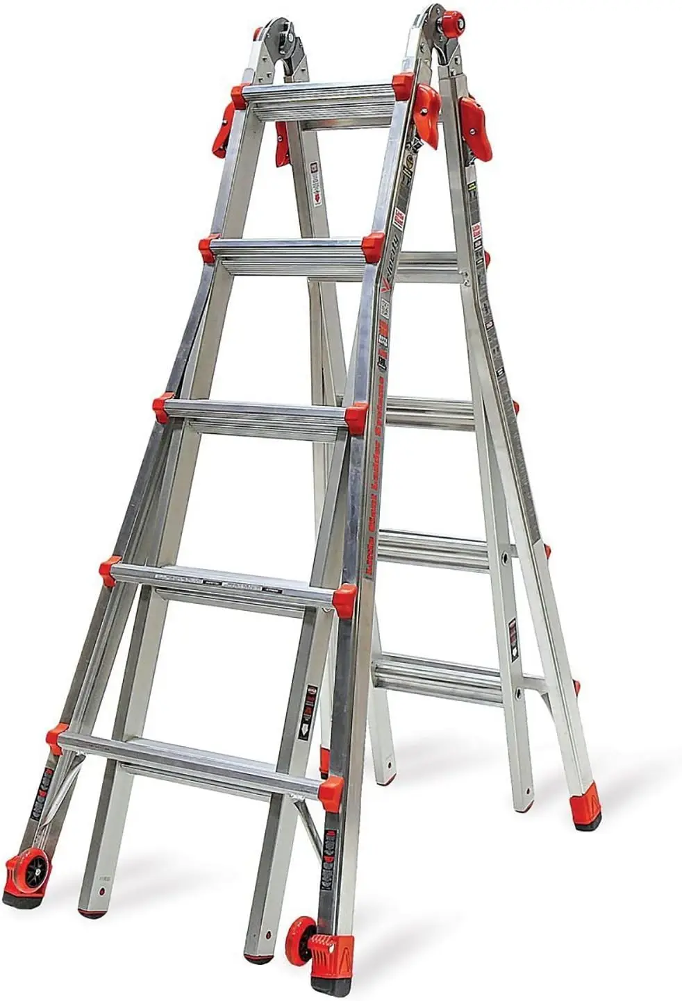 Little Giant Ladder Systems, Velocity with Wheels, M22, 22 Ft, Multi-Position Ladder, Aluminum, Type 1A, 300 lbs Weight Rating,