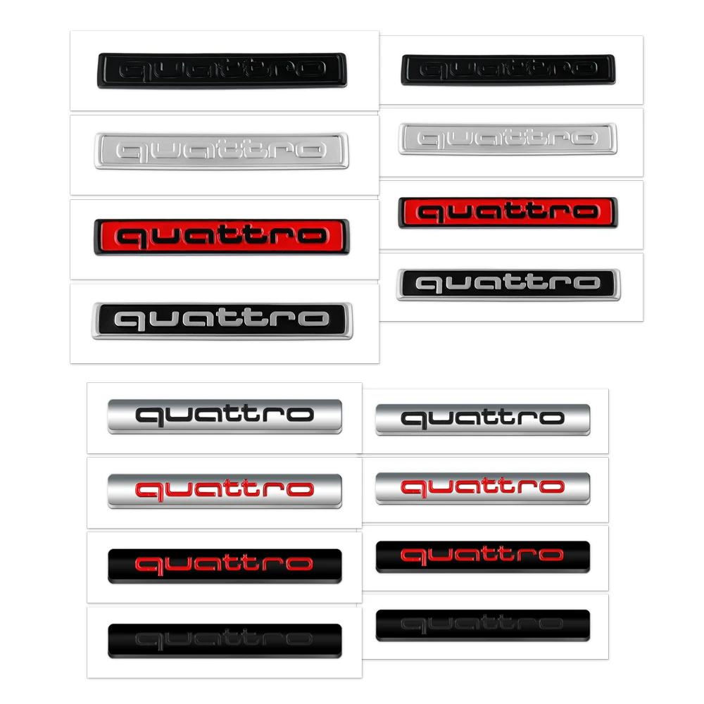 1PCS ABS QUATTRO Badge car styling For Audi S A1 Q7 Q8 TT RS Sline A3 A4 B9 Car Body Trunk Stickers Decoration Auto Accessories