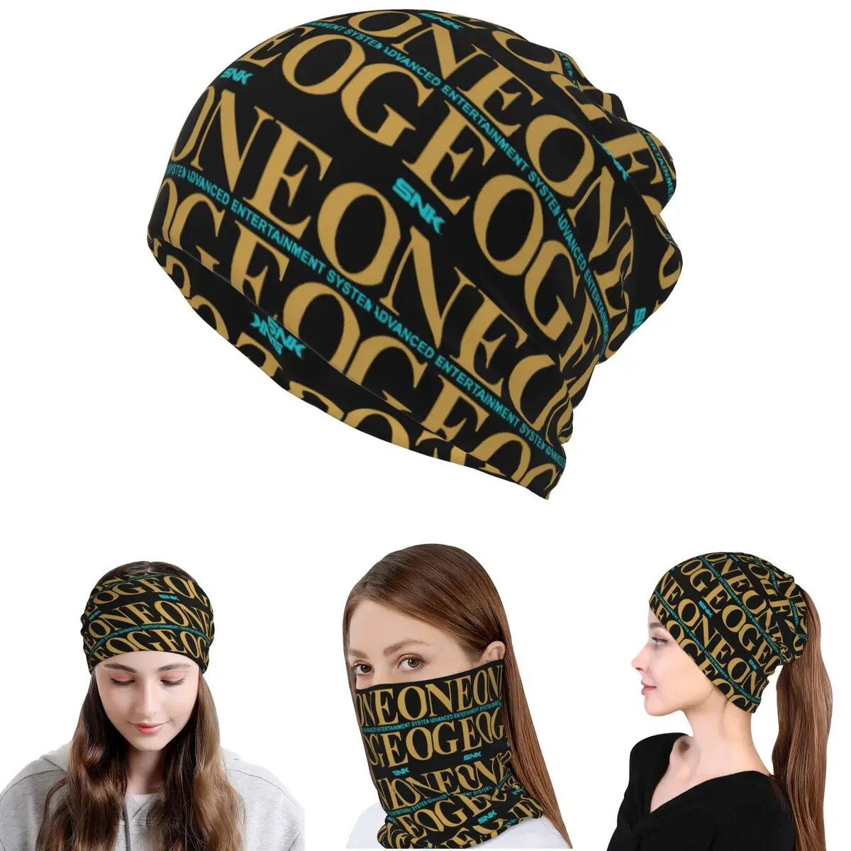 Neo Geo Pro Gear Spec Logo Bandana Neck Gaiter Magic Scarf Multifunction Headband Beanies Hat for Men Women Adult Winter