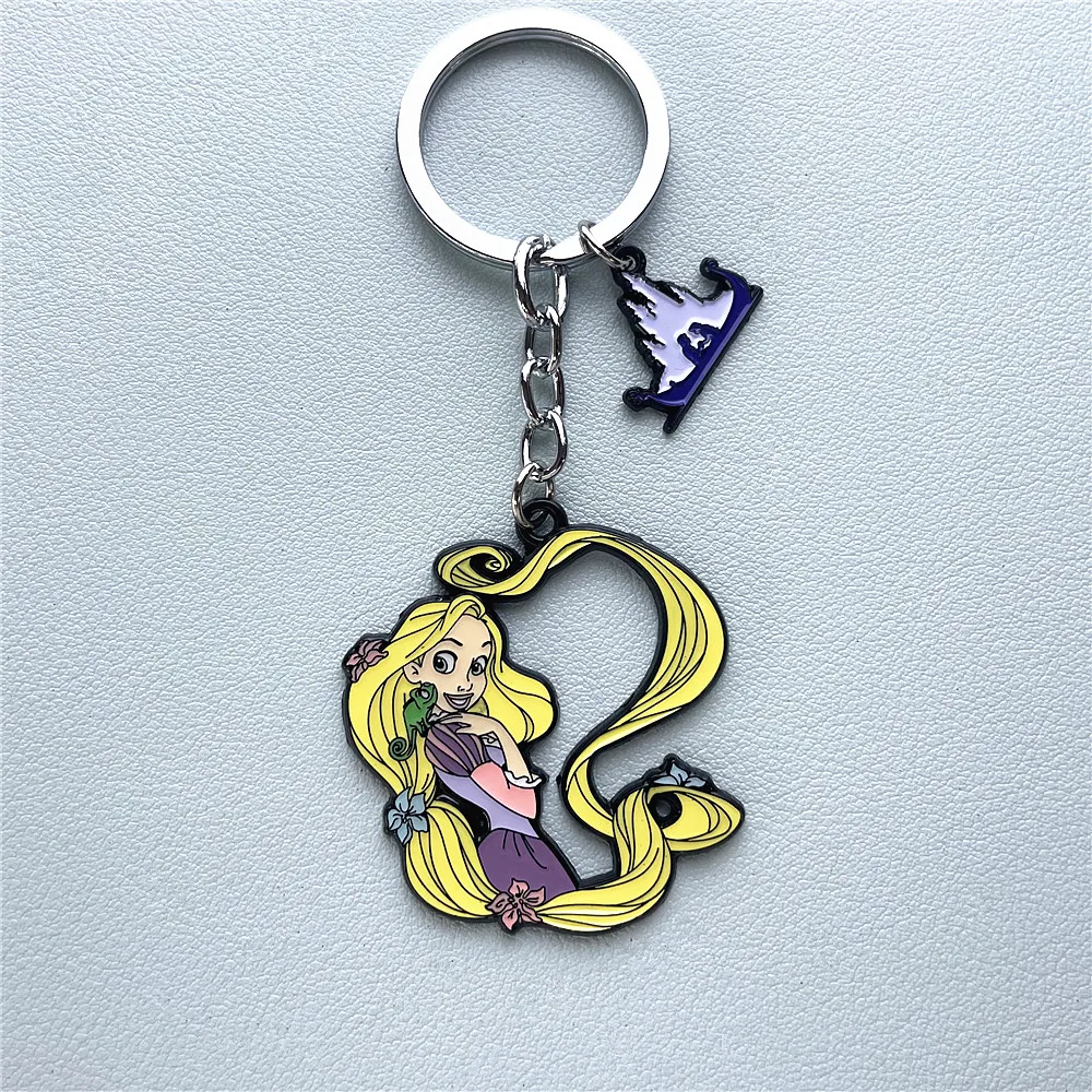 Disney Rapunzel Tangled Princess Anime Cartoon Metal Keychain Gifts for woman girl