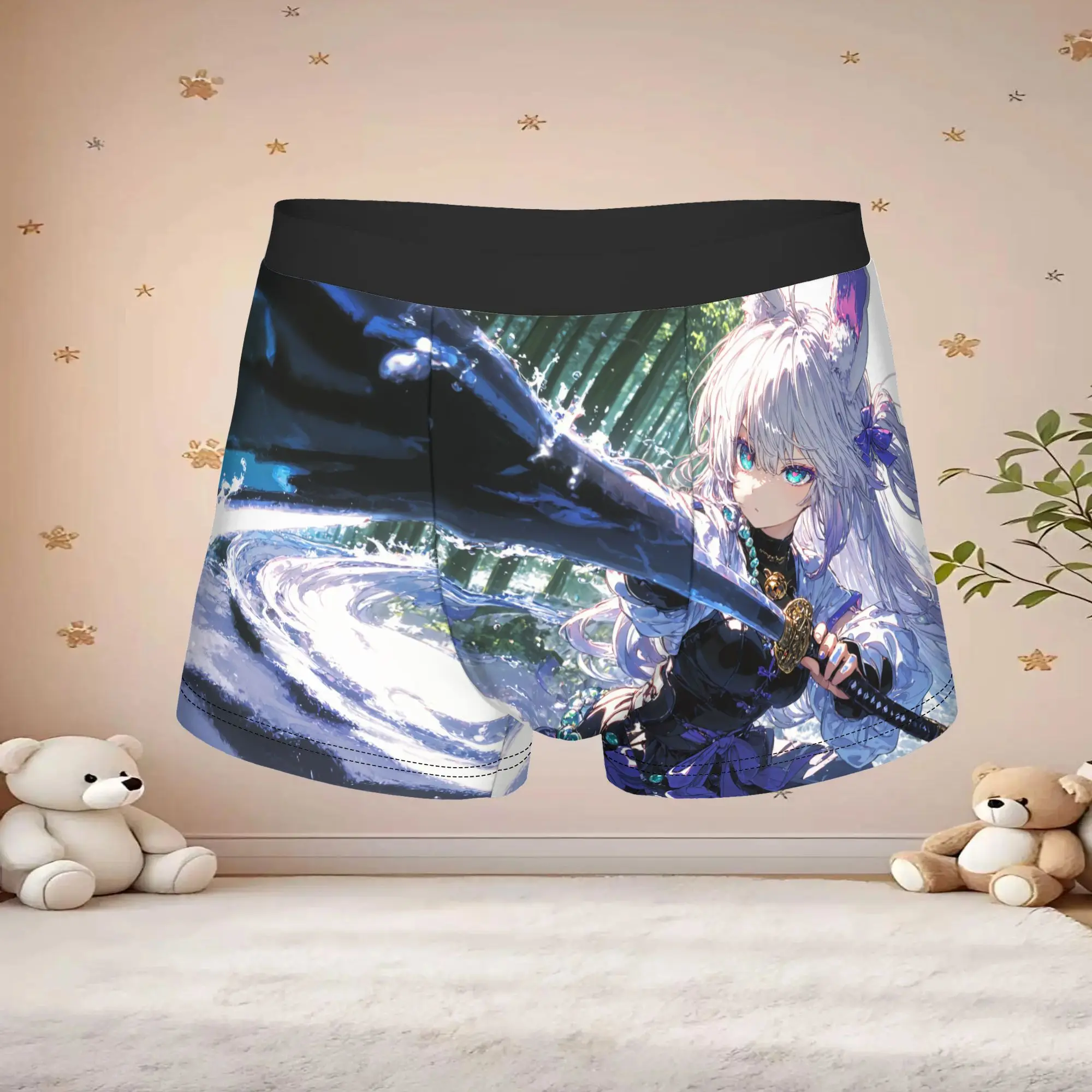 Popular Anime Game Theme Of Romance Girls boxers  adults 18 plus Underpants Breathbale Panties Men's Underwear Print Shorts
