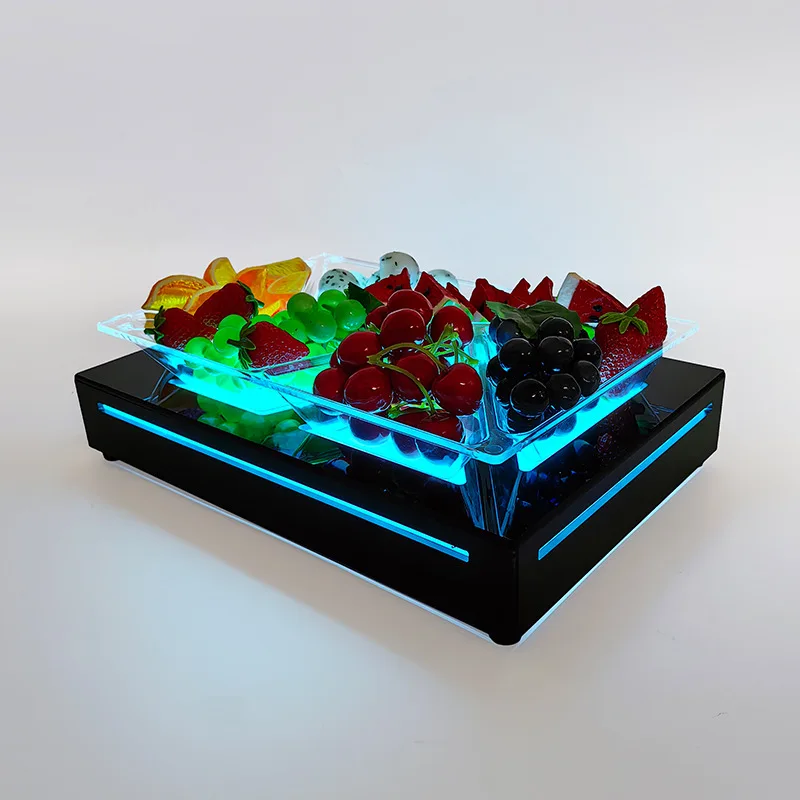 

Acrylic LED luminous snack plate platter bar KTV special fruit plate rack creative six-grid fruit plate