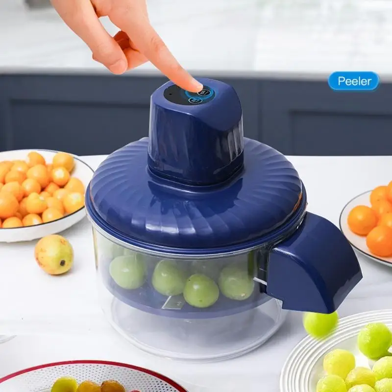 자동 전기 마늘 필러 자동 작은 과일 필링 도구 포도 필링 기계 과일 스킨 리무버 도구