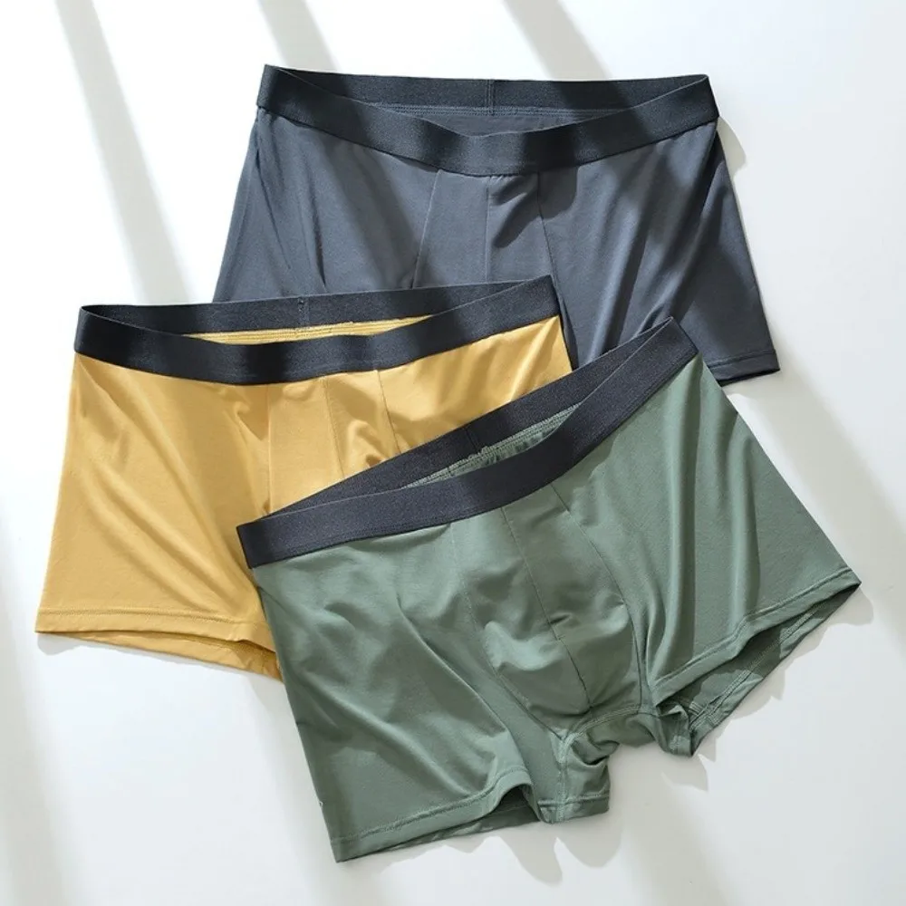 

Мужские трусы-боксеры из тонкого ледяного шелка большого размера, бесшовные, со средней посадкой, модные, для подарков