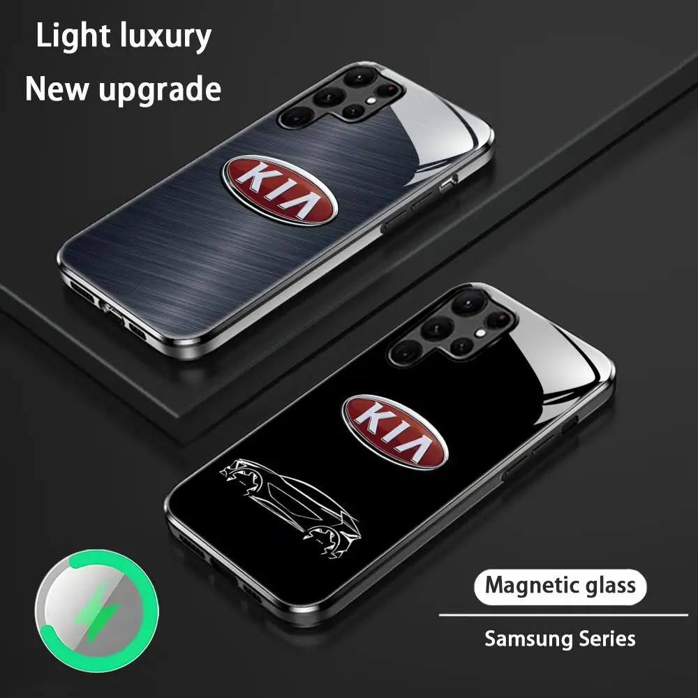Car Phone Case For Samsung S26 S25 Brand S24 S23 S22 S21 S20 Plus Ultra Sport K-KiA-ES Glass Magnetic Case