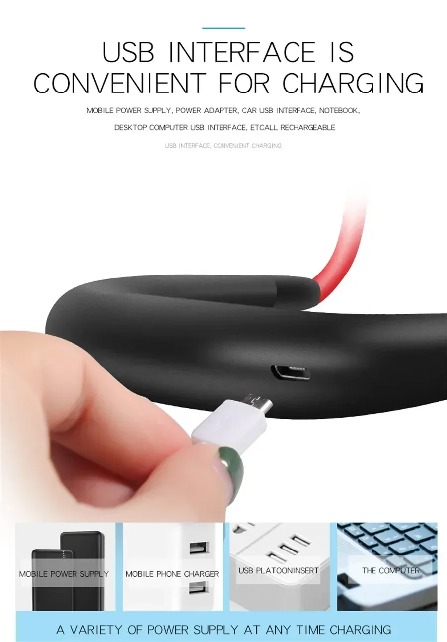 Mini Usb Draagbare Ventilator Handsfree Neck Fan Oplaadbare Batterij Kleine Draagbare Sport Fan 2000mA Bureau Hand Airconditione