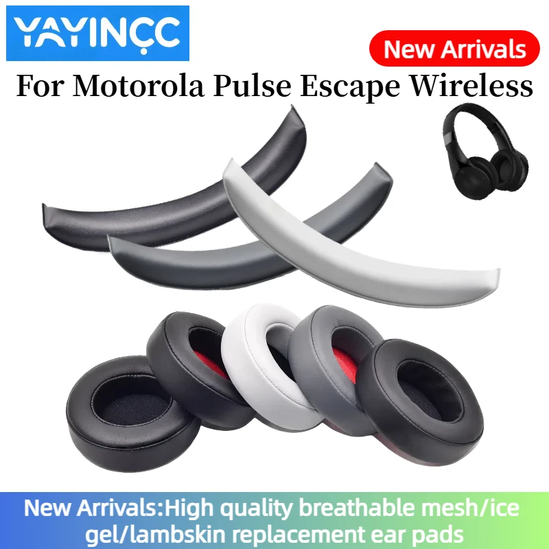 

YAYINCC Soft Foam Protein Leather Headphone Ear Pads For Motorola Pulse Escape Wireless Headset Earmuffs Repairing Parts
