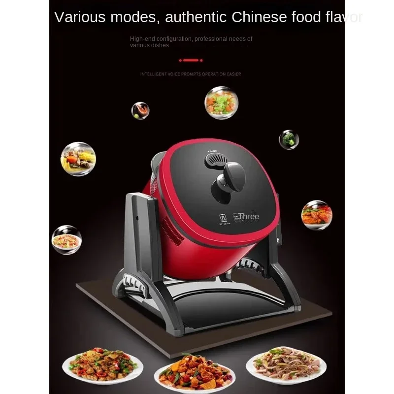 Fully automatic vegetable fryer, household intelligent multifunctional drum cooking electric fryer robot