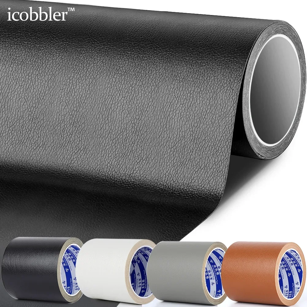 Self-Adhesive Leather Repair Tape for Sofa Car Seats Handbags Jackets Furniture Shoes First Aid Patch Leather Patch DIY Black