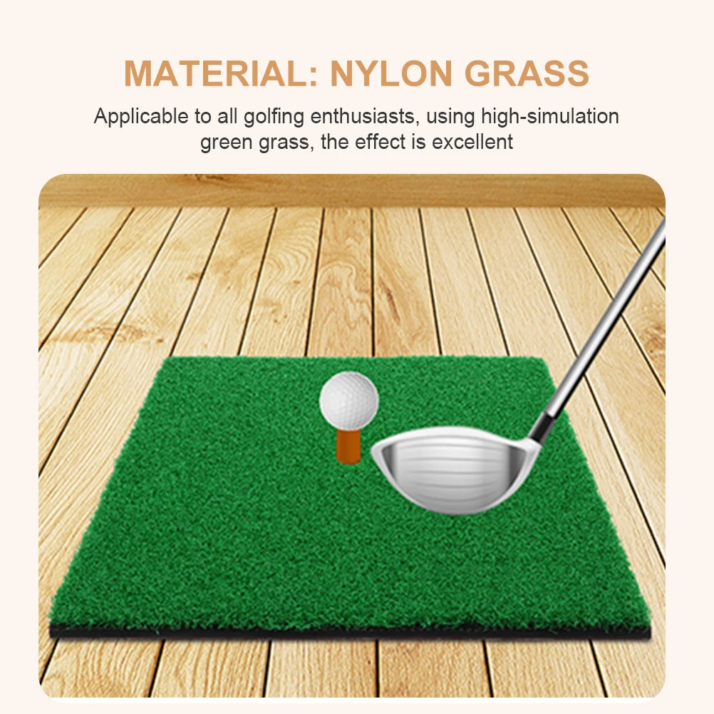 

2pcs Golf Practice Mat Portable Training Aid Lightweight Nylon Grass Golfing Equipment Hitting Tool For Home Travel Golfs Turf