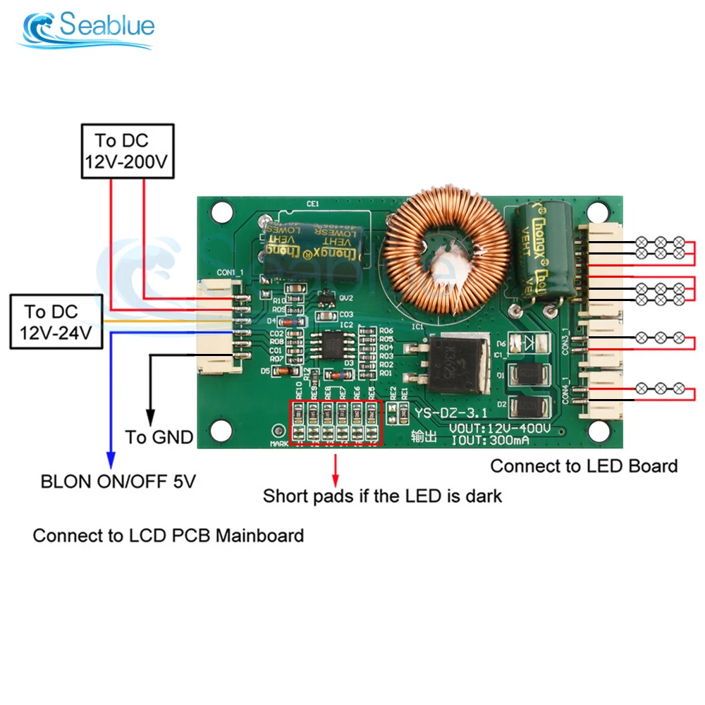 For 14-65 Inch LED TV Universal Backlight Plate Drive Boost Board Backlight Constant Current Driver Board Inverter DC 12-200V