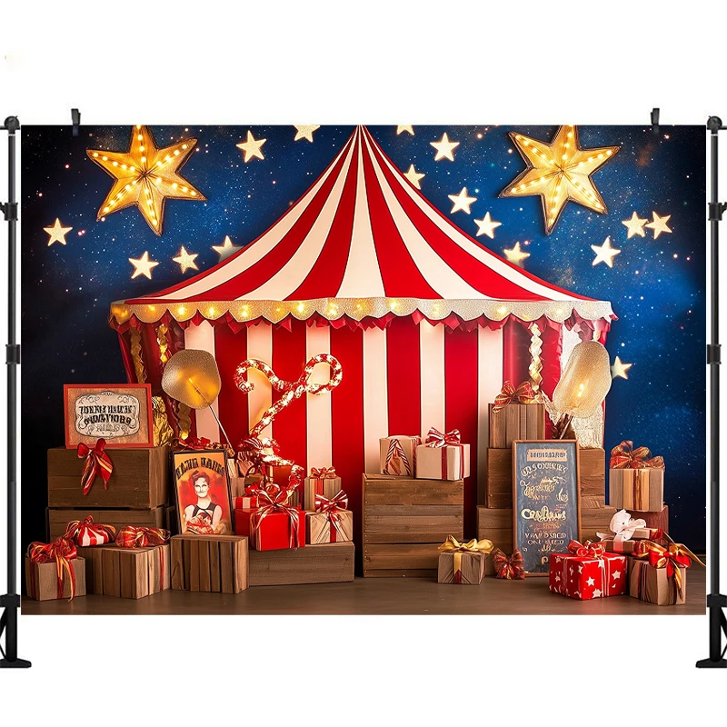 LS bebé recién nacido fiesta de cumpleaños foto telón de fondo para niños retrato pastel Smash fotografía cortina oso globo circo decoración Accesorios