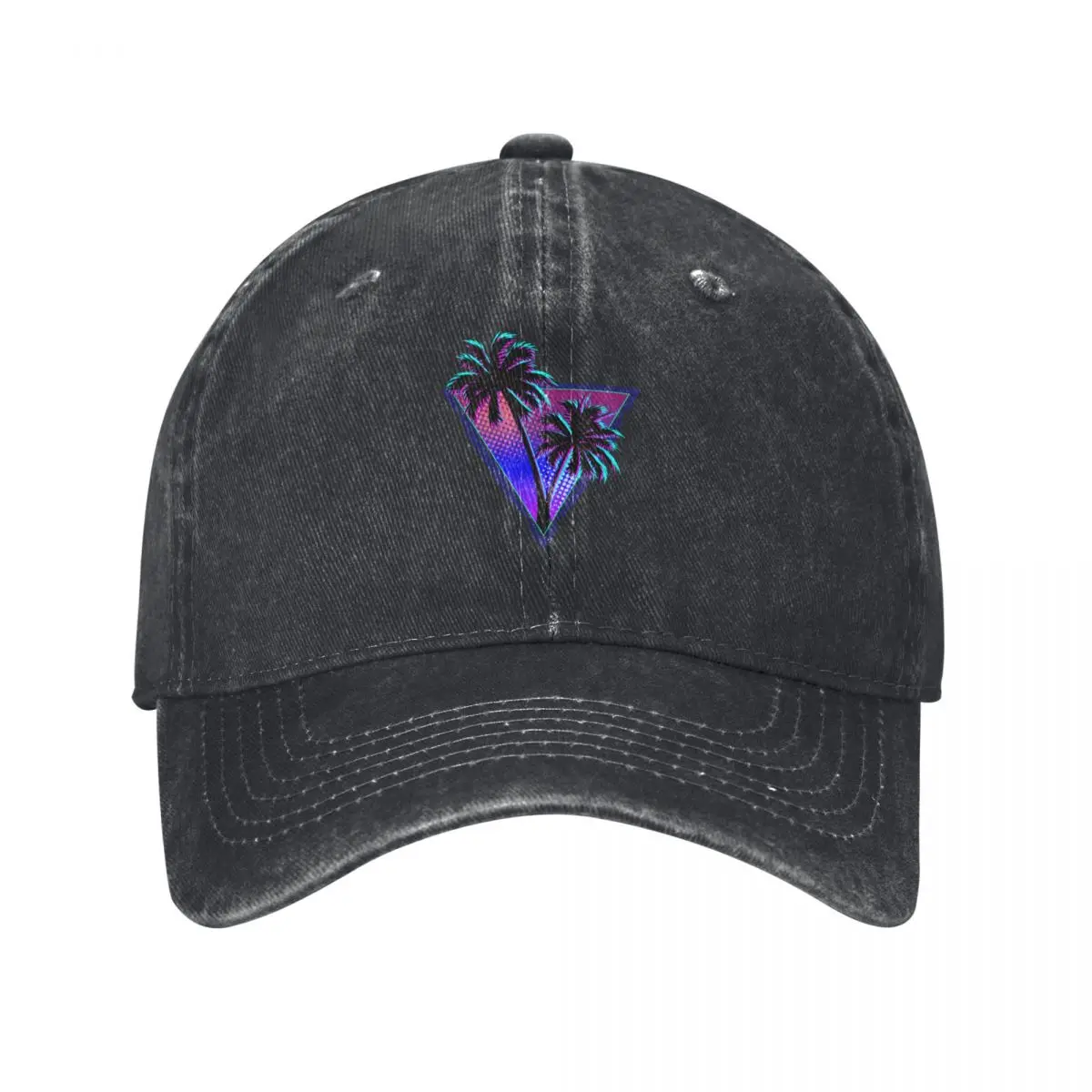 Purple Midnight Retro Palm Tree Silhouette Design Baseball Cap Rugby dad hat Luxury Cap New In Hat For Women 2024 Men's