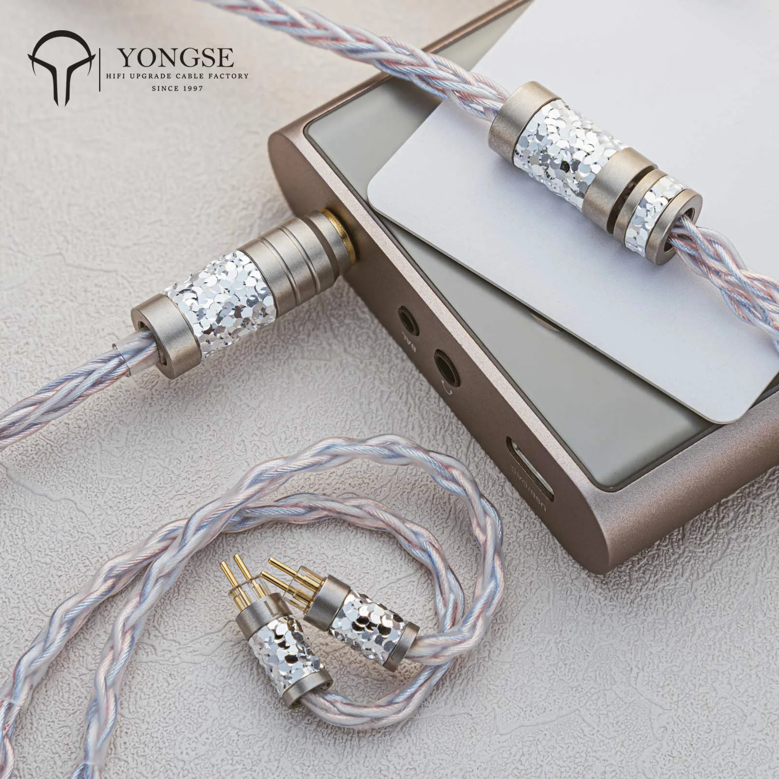 YONGSE Spark 8core 6N Litz Structure Hybrid Braid Furukawa Oxygen-Free Copper + Silver-plated Copper Earphone Upgrade Cable