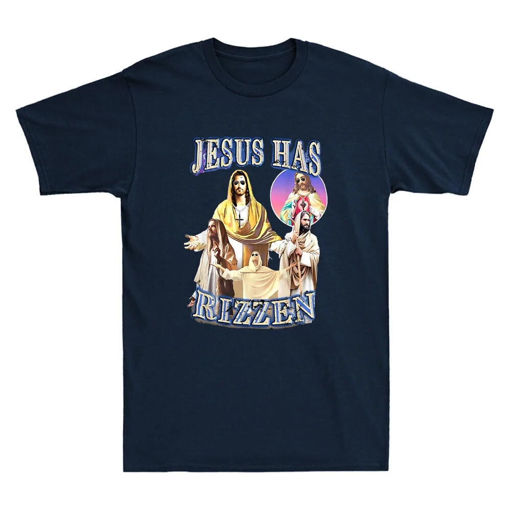 Jesus Has Funny Jesus Design Humor Christian Gift Vintage Men's 100% CottonT-Shirt Tops image 2