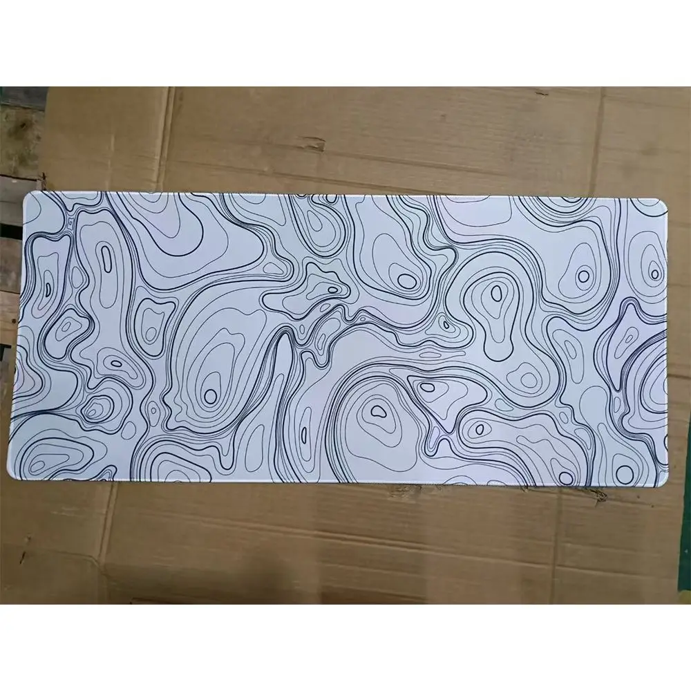 

Laptop Mats Abstract White Line Bird Pattern Mousepad Topography Map Extend Large Gaming Mouse Pad Accessories for Office Decor