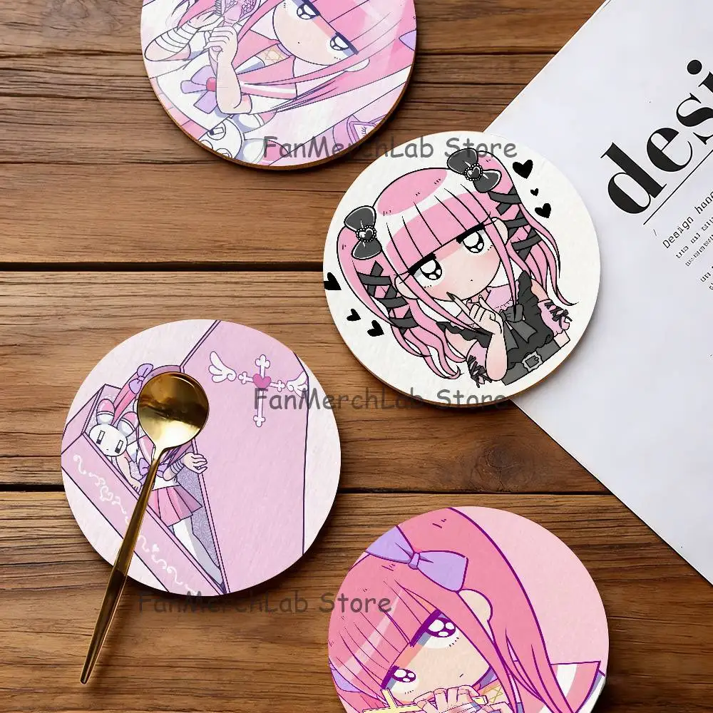 

M-Menhera C-Chan Comic Coaster Wooden Drink Tray Suitable for Restaurants and Coffee Shops Easy To Wash and Clean