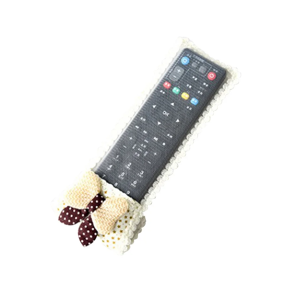 

1Pcs Remote Control Protective Lace Cover Beige European Style Gypsophila Bow-Knot Pattern Fabric Dust-Resistant Scratch-Proof