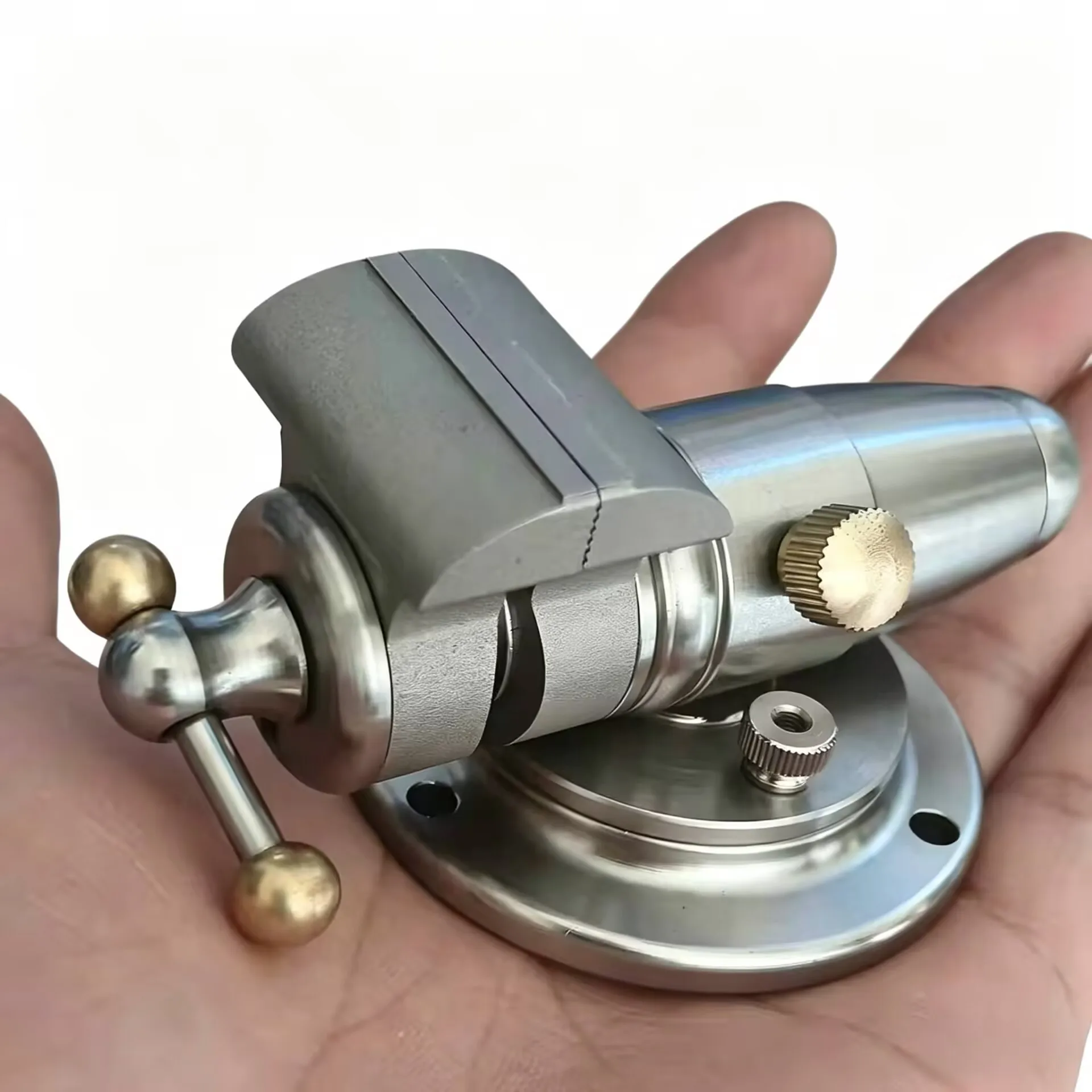 

DIY & Precision Work (360° Swivel Base)，Mini 304 Stainless Steel Bench Vise - 1.2" Portable Clamp for Watch Repair, Jewelry