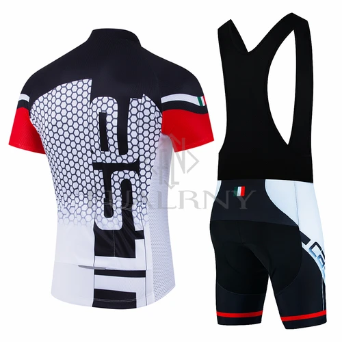 Imagen 2 del producto Nuevo Conjunto de Jersey de Ciclismo de verano, Ropa de Ciclismo de manga corta para hombre, uniforme para bicicleta de montaña, Maillot, Ropa de Ciclismo, pantalones cortos con pechera