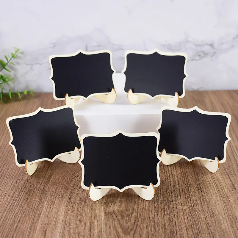 5/10 Stück Mini Holz-Tafelchips, tragbare Menütafel, Kreidetafel-Dekoration, DIY-Bastelbedarf, Geburtstags- und Hochzeitsparty-Deko