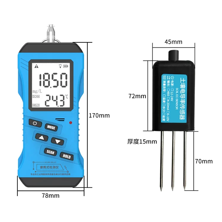 Sem2270 RS485 Modbus 2-5V Bodenfeuchtigkeit Temp EC Sensor Sender Boden EC Sensor Tester für Anlage