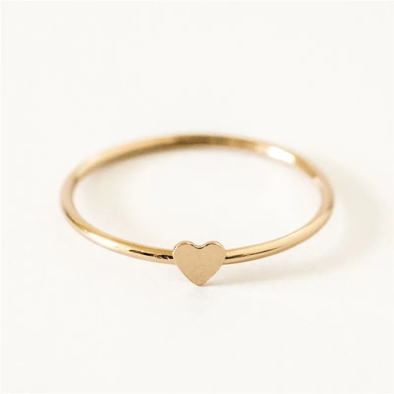 Pierścionek do łączenia serca 14K złoty wypełniony Knuckle pierścień złote Boho biżuteria Anillos Mujer minimalistyczny układanie czeski pierścień dla kobiet
