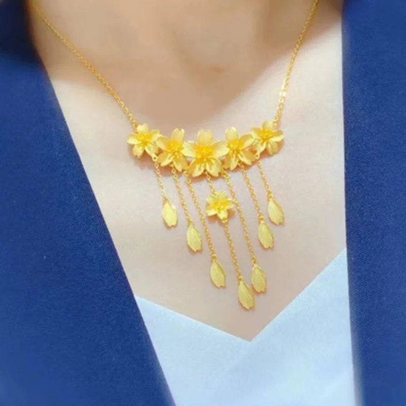 

New Chinese China-Chic Gorgeous Exquisite Elegant Design High Class Tassel Flower Fashion Jewelry Ladies' New Necklace Pendant