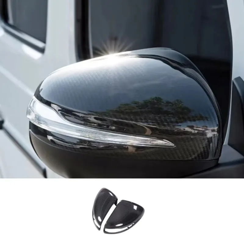 Black Side Mirror Cover Dry Carbon Exterior Trims Rearview Mirror