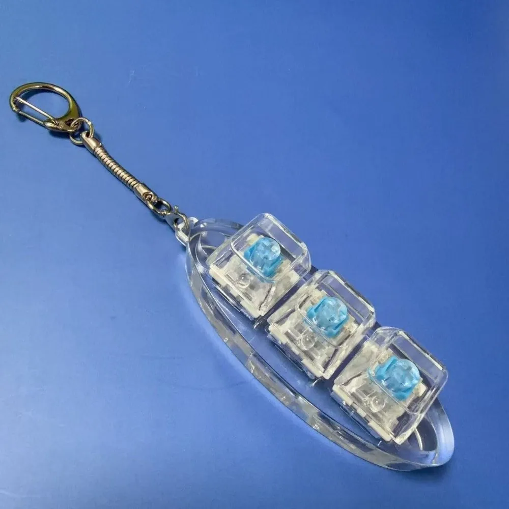 Relaxing 3 Keys LED Keycap Keychain Transprent Cartoon Girl Keyboard Stress Relief Fidget Clicker