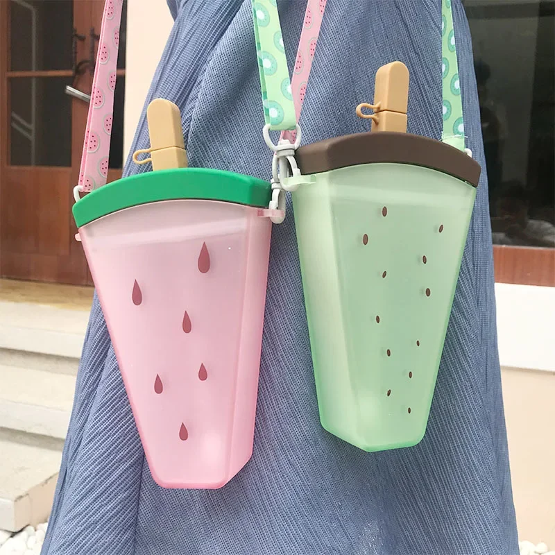 Fruit Popsicle Straw Cups Go Out To Carry Summer Kindergarten Children Drop-proof Watermelon Ice Cream Kettle Wholesale